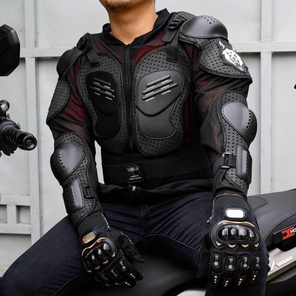 Racing Motorcycle Gear Jacket Coat Body Armor Protector Wolf Brand ...