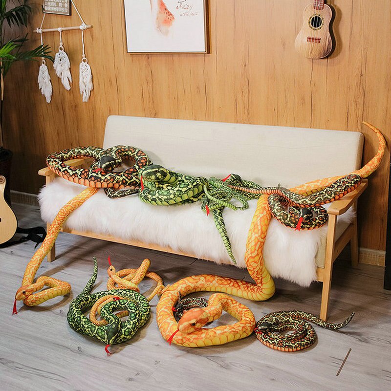 300cm Fake Simulated Snakes Plush Toy Giant Cobra Long Stuffed Python ...