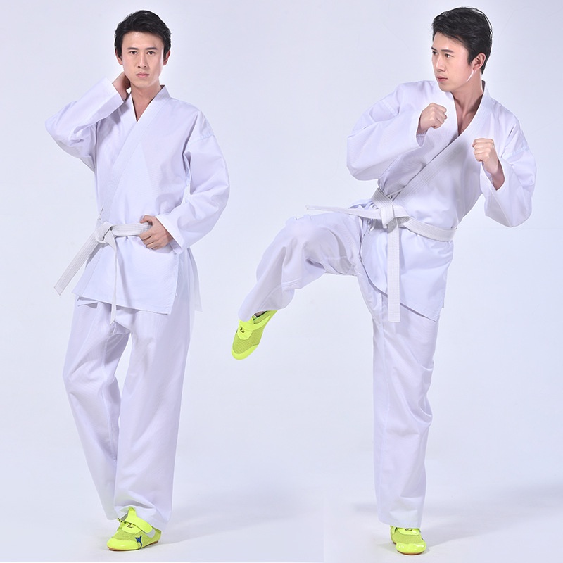 White Adult Karate Uniform Breathable Dobok Taekwondo Belt Karate Suit Clothes For Kids Men