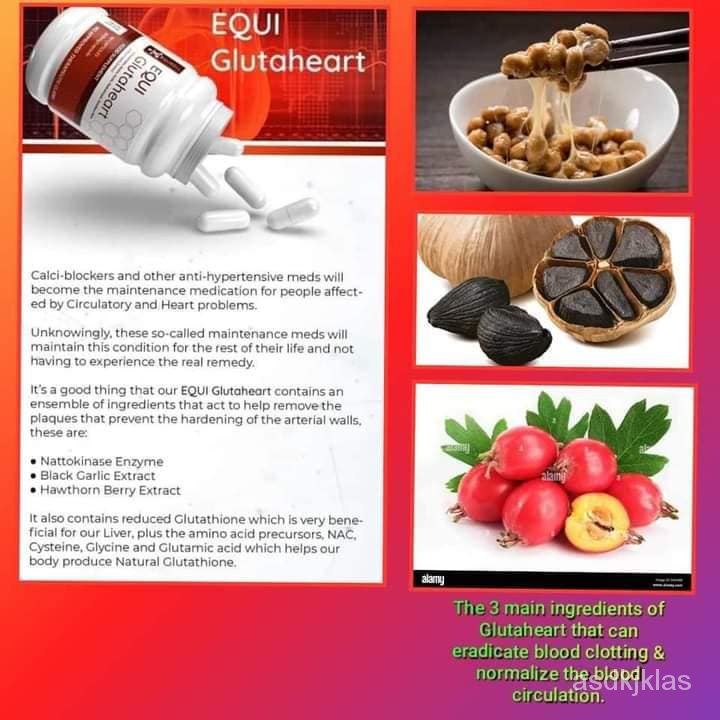 Equi GlutaHeart with LGlutathione, Amino Acids, Nattokinase 800mg x