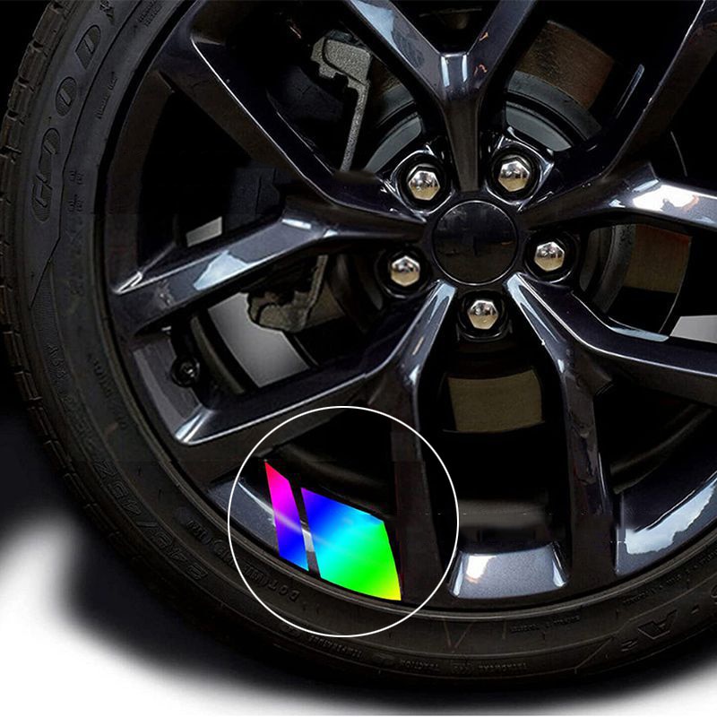 6Pcs Car Hub Stickers Wheel Decals Steel Ring stickers Wheel Modified ...