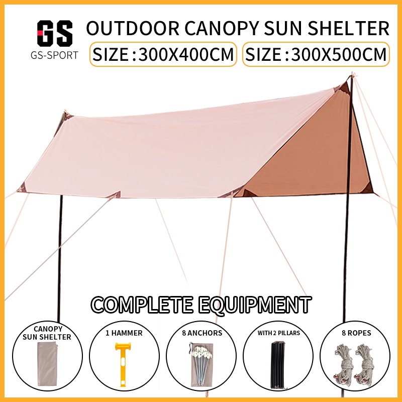 canopy tent outdoor Sun Shade Sail Rectangle UV size3X4m 3x5m camping tents Waterproof Patio Gard Shopee Philippines