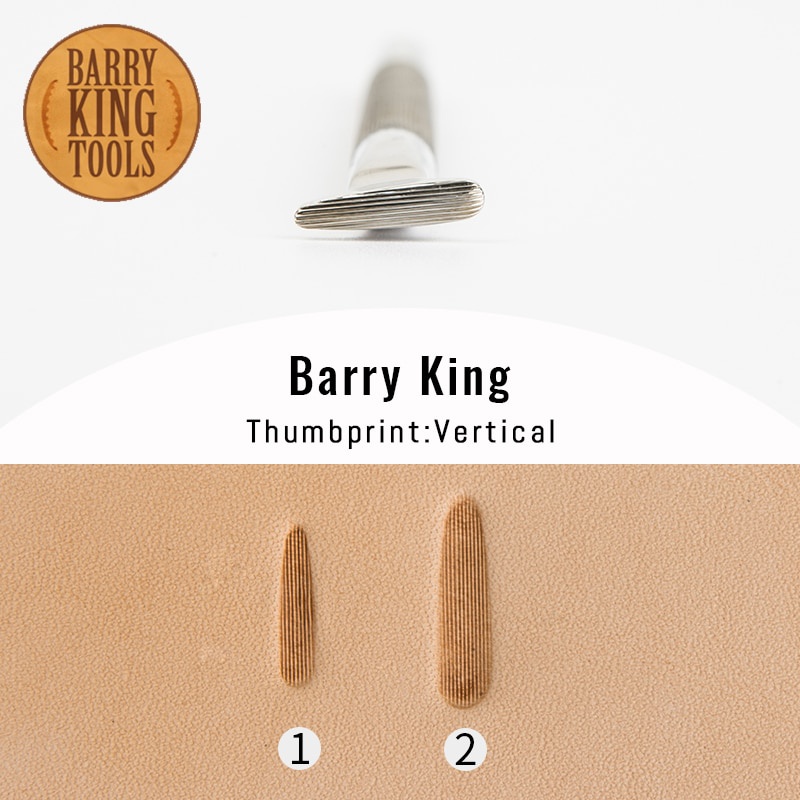 _4y BARRY KING TOOLS Leather Work Stamping Tool Thumbprint Vertical In