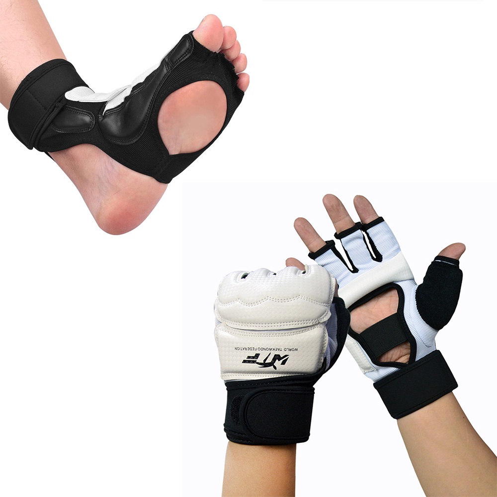 Taekwondo handschoenen handbescherming training bokshandschoenen volwassenen /kinderen Taekwondo sparring hand voetbescherming cover boxen handschoenen voor zandzak, freefight, grapling, vechtsport