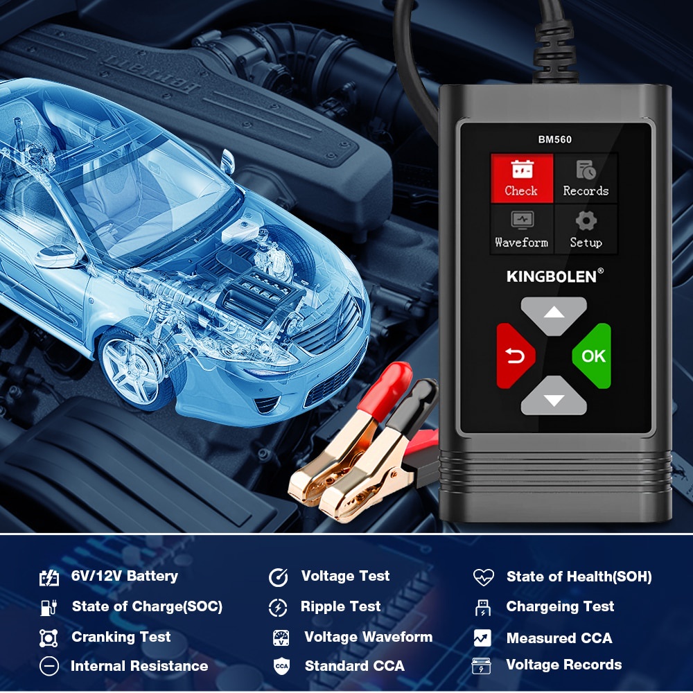 BM560 Car Battery Tester 6V 12V Battery Analyzer Charging Circut Tester