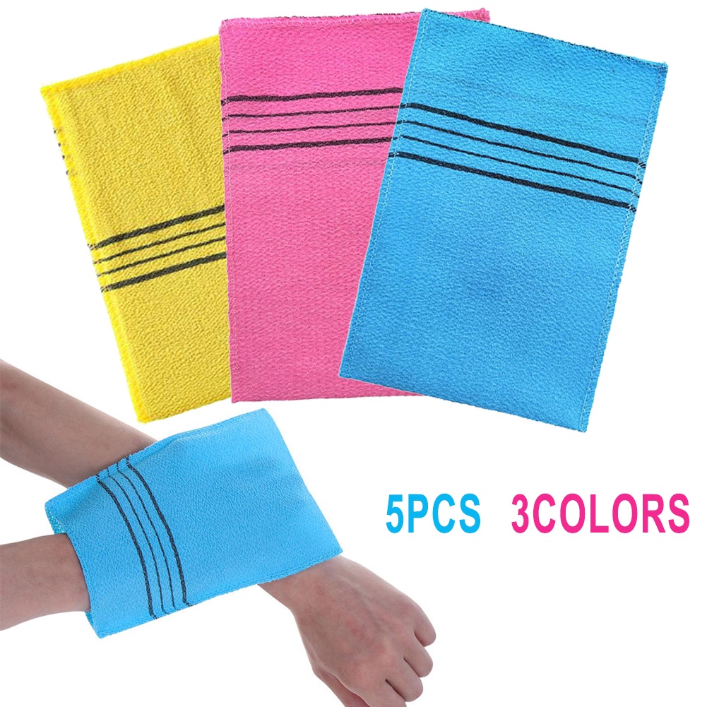 towel♗ 5pcs Korean Exfoliating Body Scrub Towel Glove Italy Asian Bath