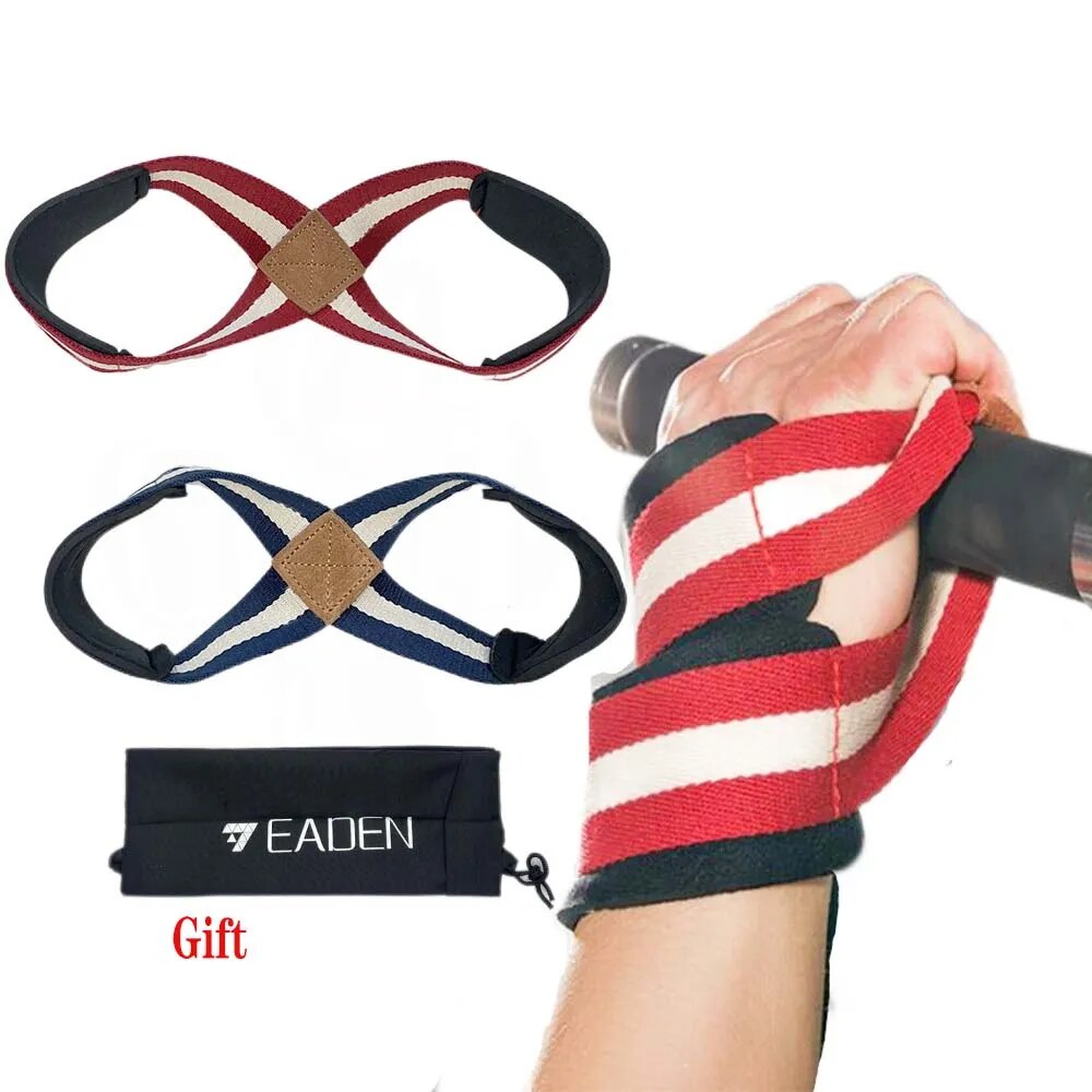 95c Figure 8 Weight Lifting Straps DeadLift Strap Bodybuilding Equipment Powerlifting Lifting