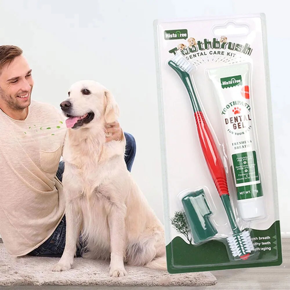 Pet Dog Toothpaste and Toothbrush for Dogs Cats Puppy Dog Oral Cleaning