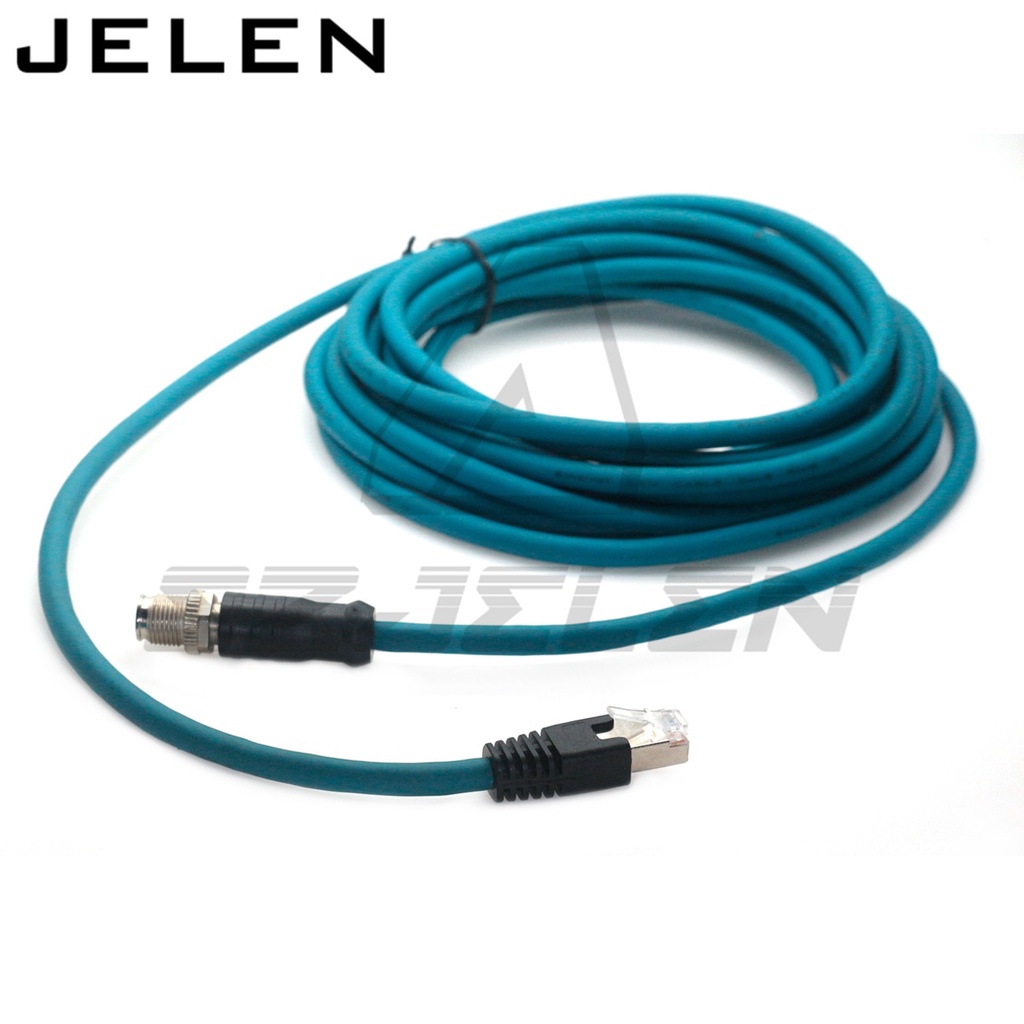 31T M12X8 Pin to RJ45 Connector Cable IP67 24 AWG Industrial