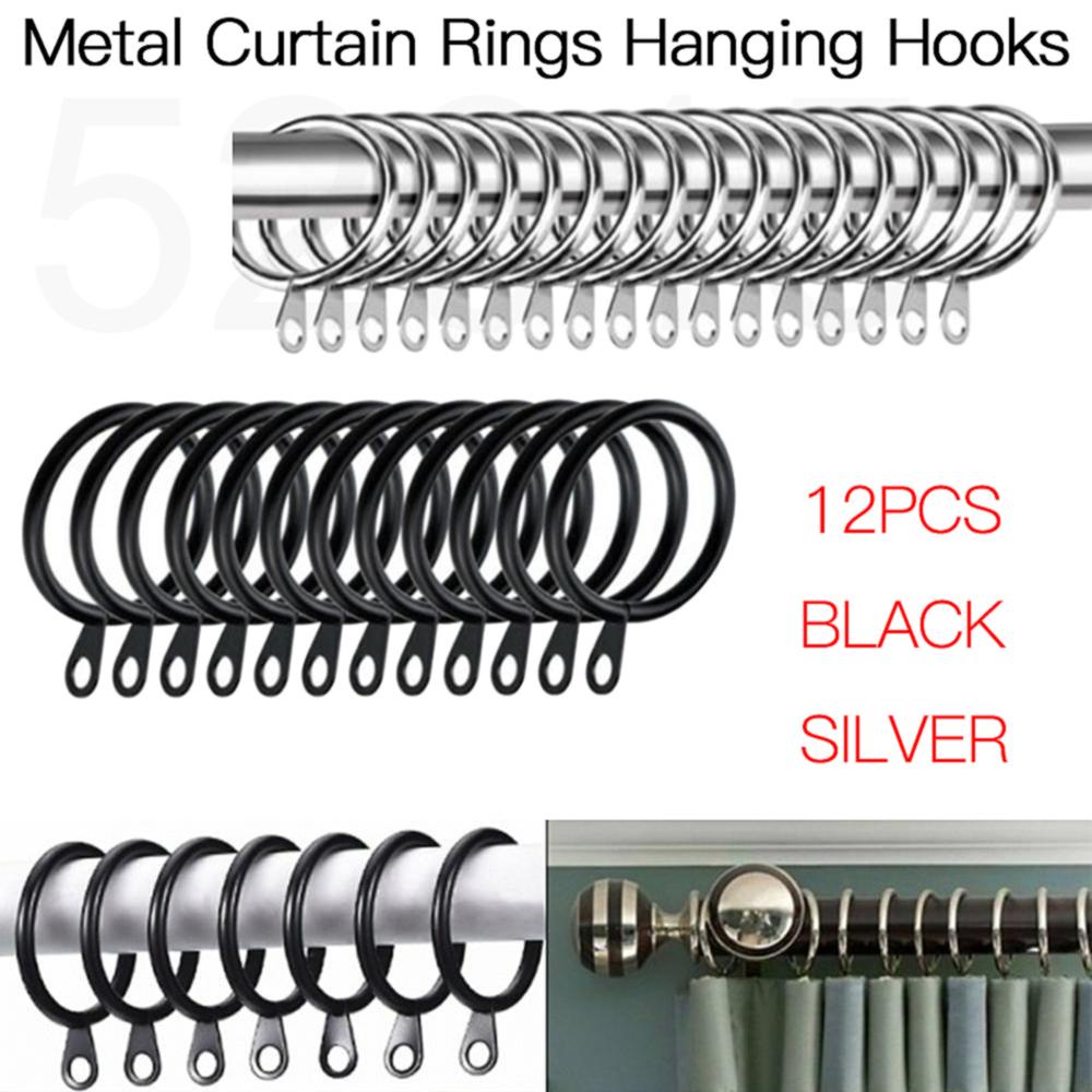 S965 Metal Curtain Rings Hanging Hooks for Curtains Rods Pole Voile