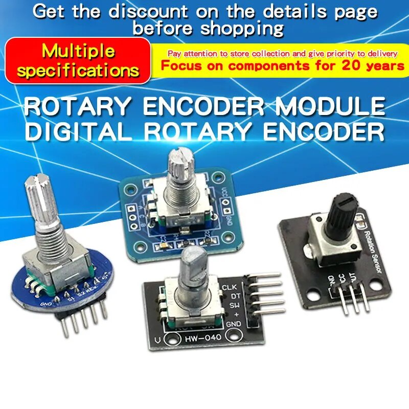 1PCS KY040 360 Degree Rotary Encoder Module Rotary Knob Cap