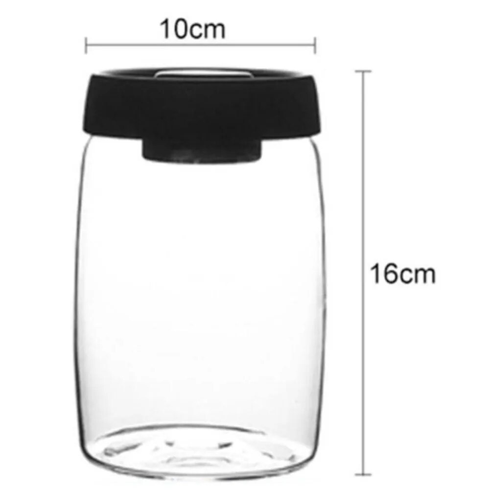 ☺Coffee Bean Storage Container Glass Vacuum Jar Sealed Nordic Kitchen