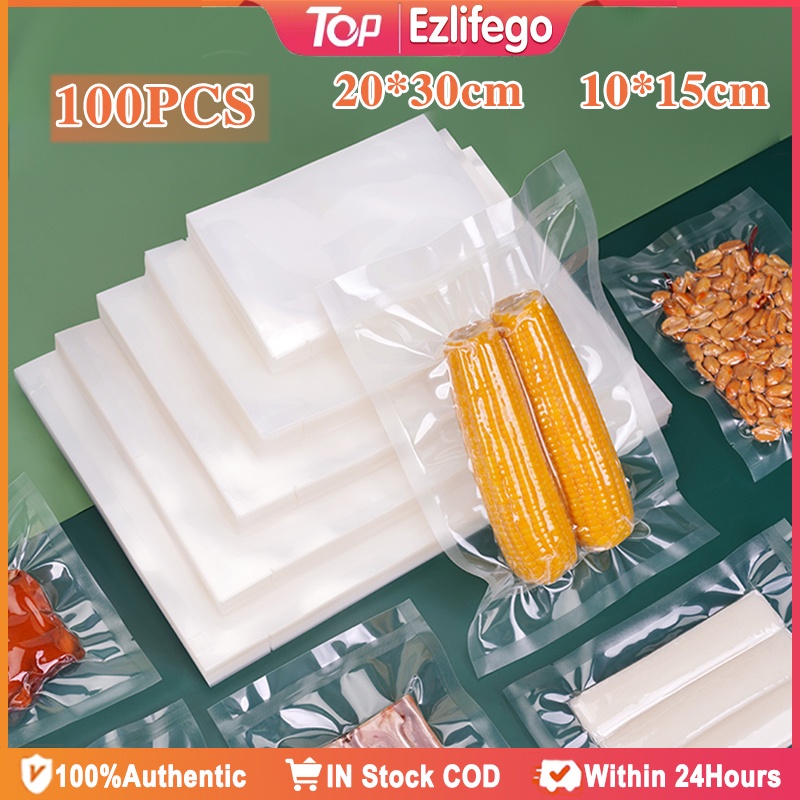Saashi Vacuum Packaging Bags 100pcs Food Storage Sealer Fresh Long Keeping Sealing.