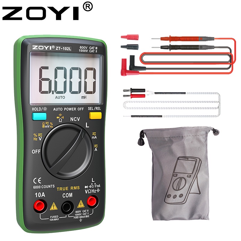 ZOYI ZT102L 6000 Counts Digital Multimeter Portable Auto Ranging