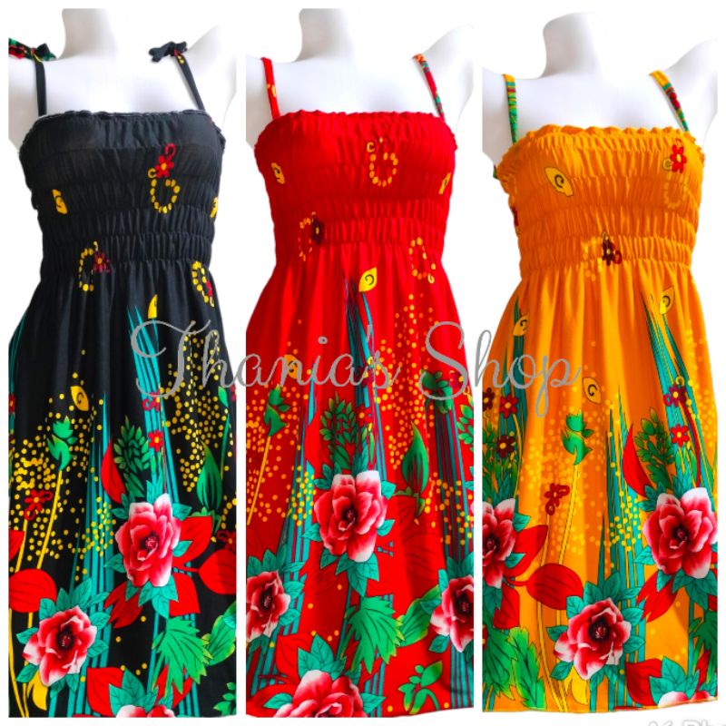 Mini Smocking Dress for Adults Spaghetti Strap for women Pambahay