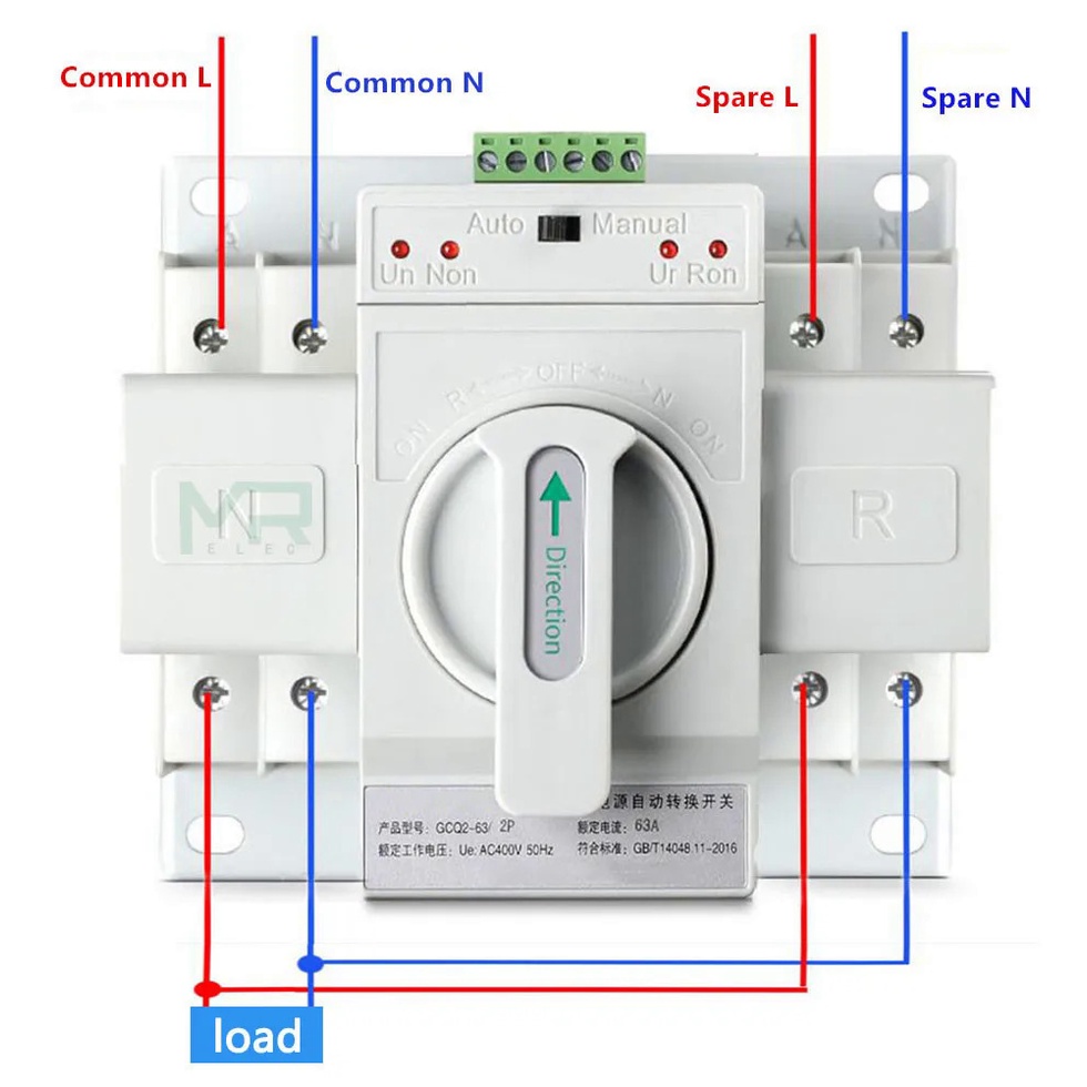 Dual power automatic transfer switch 2P 63A switchgear switch CB class