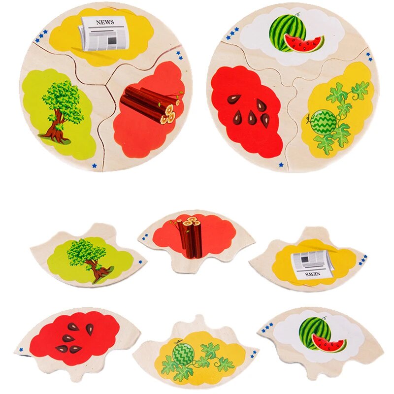 ⚜Biology Puzzle Learning Toys Montessori Animal Plant Life Cycle Jigsaw