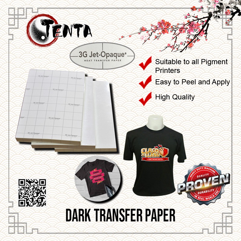 3G Jet Opaque® Inkjet Dark T-Shirt Transfer Paper – 11x17 Sheets – Made In USA – Neenah Paper