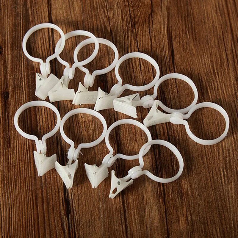10pcs/set Curtain Clips Simple Window Curtain Rings Removable Clamps ...