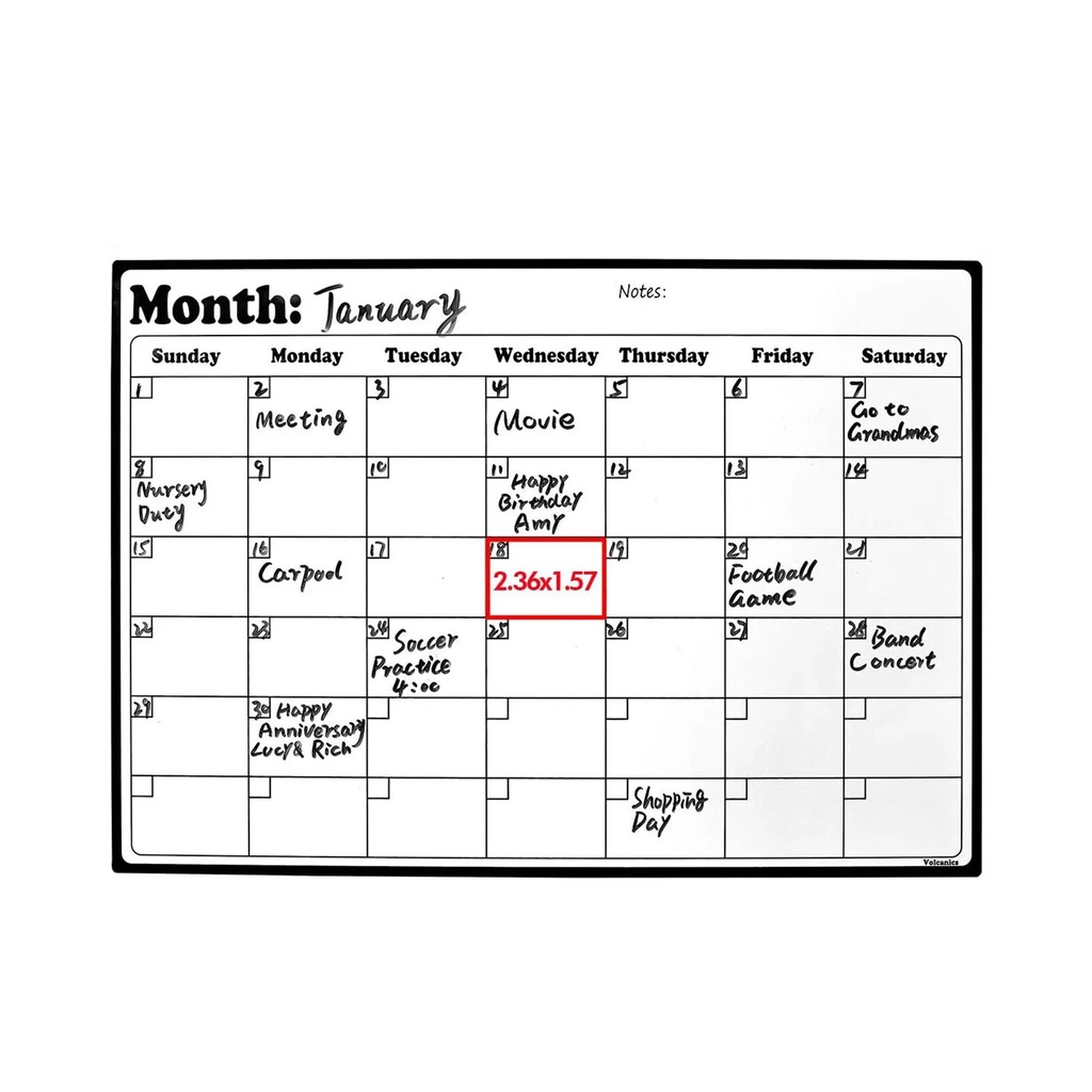 ♣Dry Erase Fridge Calendar Vertical Beautiful Whiteboard