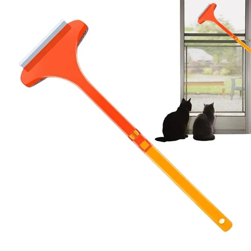 ☫Window Cleaner Tool 2 In 1 Screen Cleaning Brush With Handle Mesh