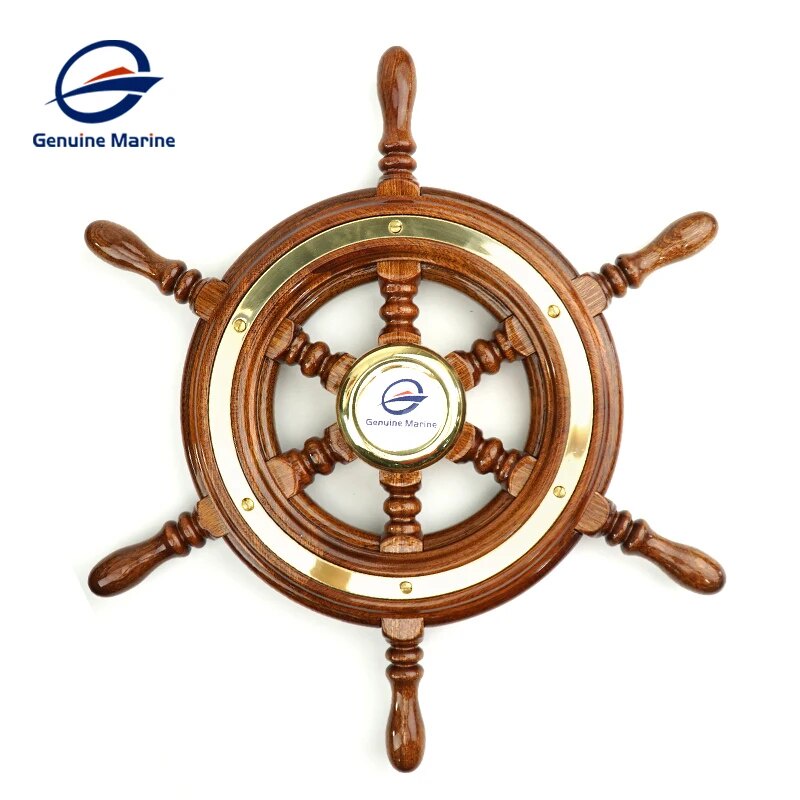 ♠Genuine Marine Walnut 370 MM Ship Steering Wheel Shaft Boat Accessories Marine for Vessels Yach