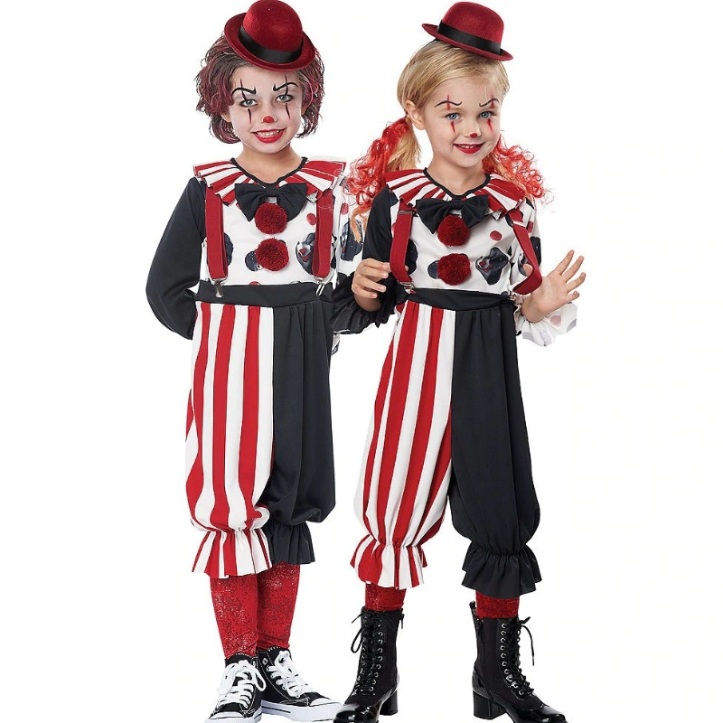 №Halloween 2023 Halloween Kids Clown Costume Boy Girl Funny Cosplay ...