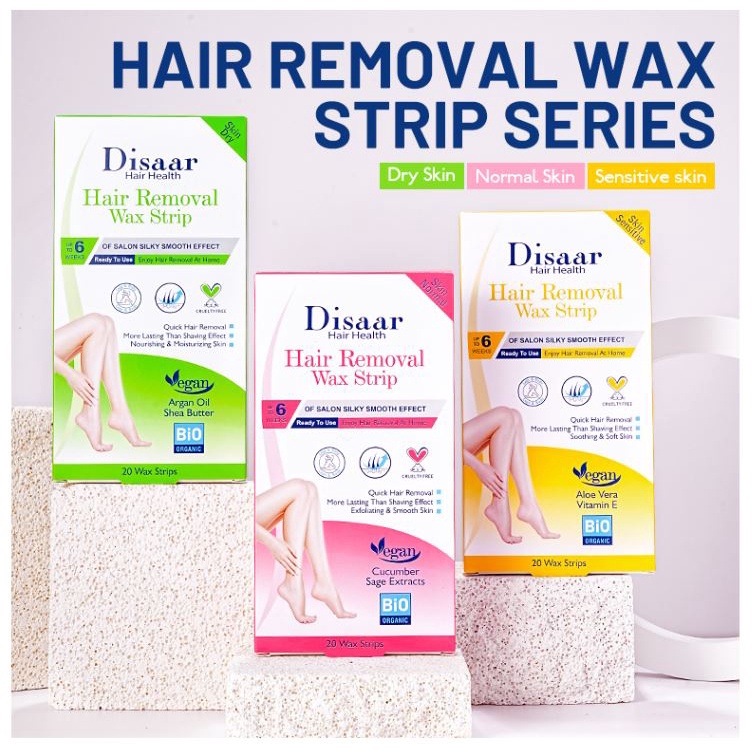♛Disaar beauty 20pcs Wax Strips Hair Removal Body Face Soft Depilatory