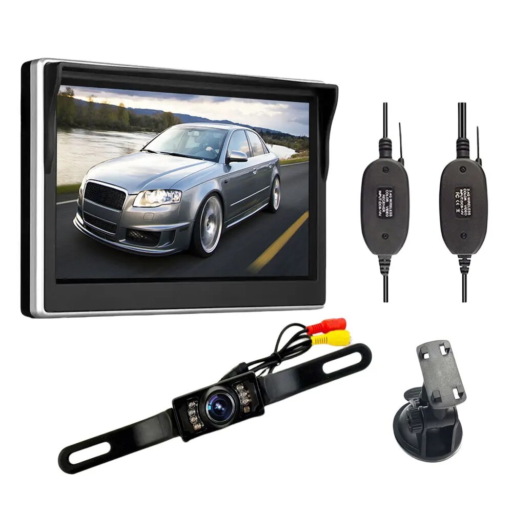 ๑5 Inch Car Reversing Camera Kit LCD Display Reverse Video Camera 2.4G