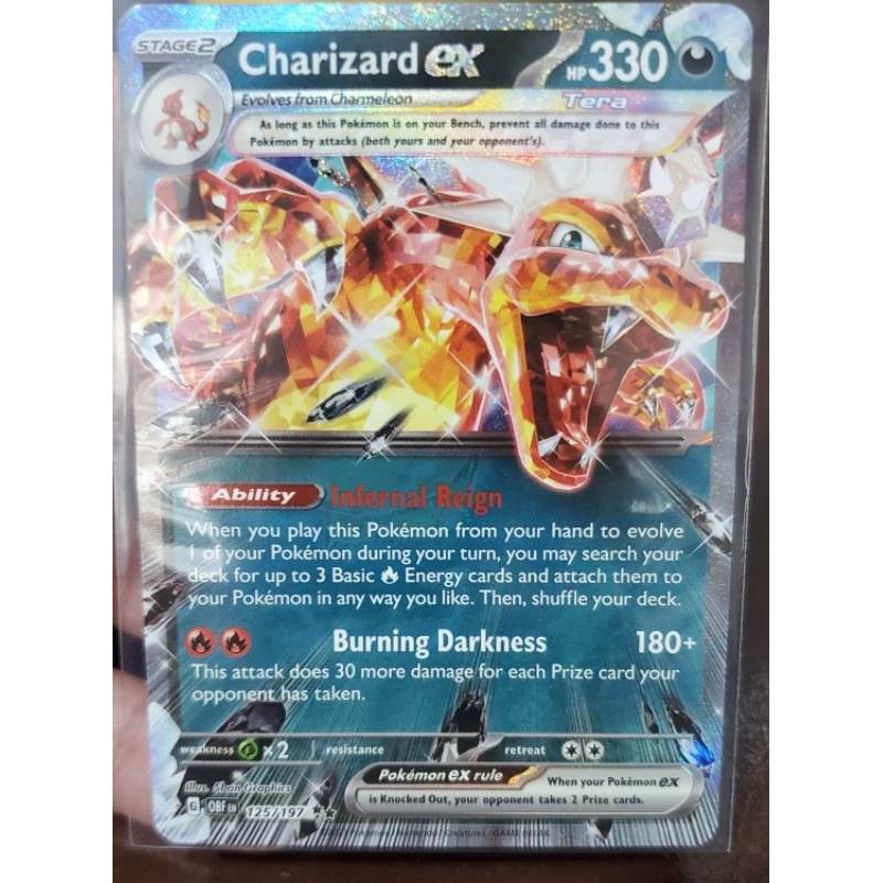 Pokemon TCG Charizard Ex 125/197 Double Rare Obsidian Flames NM or ...