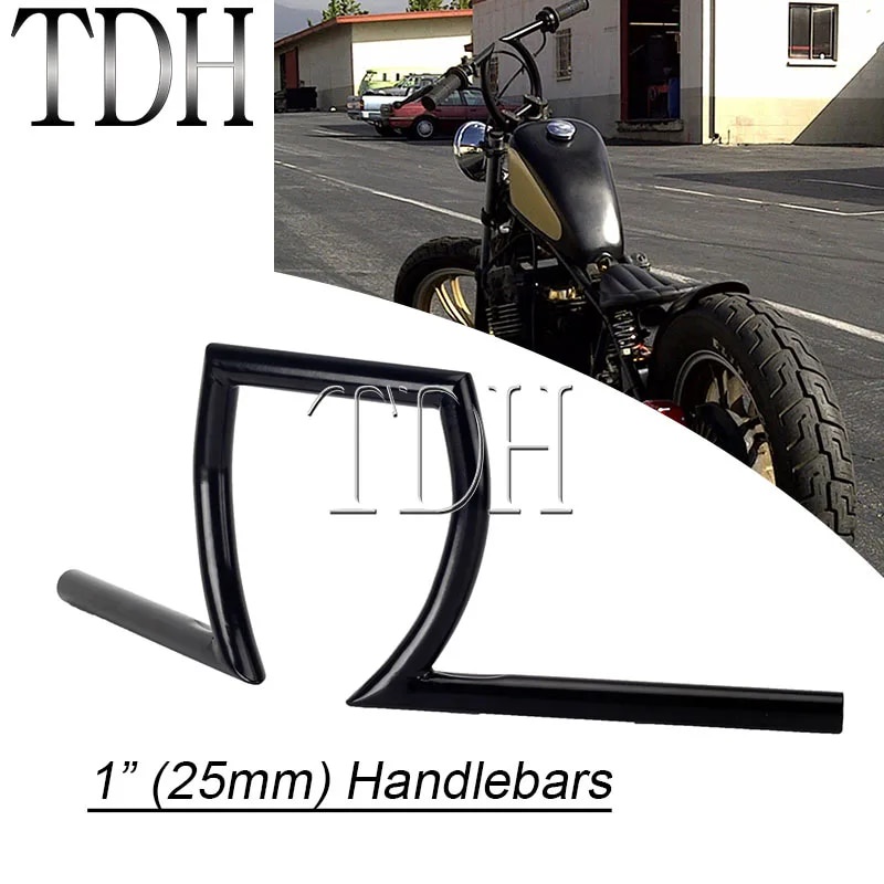 1\" Z Bars Drag Motorcycle Handlebars ZBars Pullback Handle Bar Ape