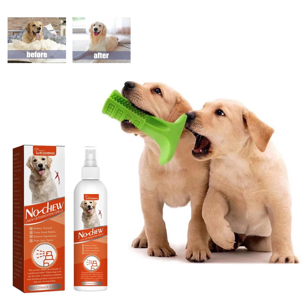 웃Dog Anti Chew Spray Alcohol Free Prevent Lick Biting Behavior Training