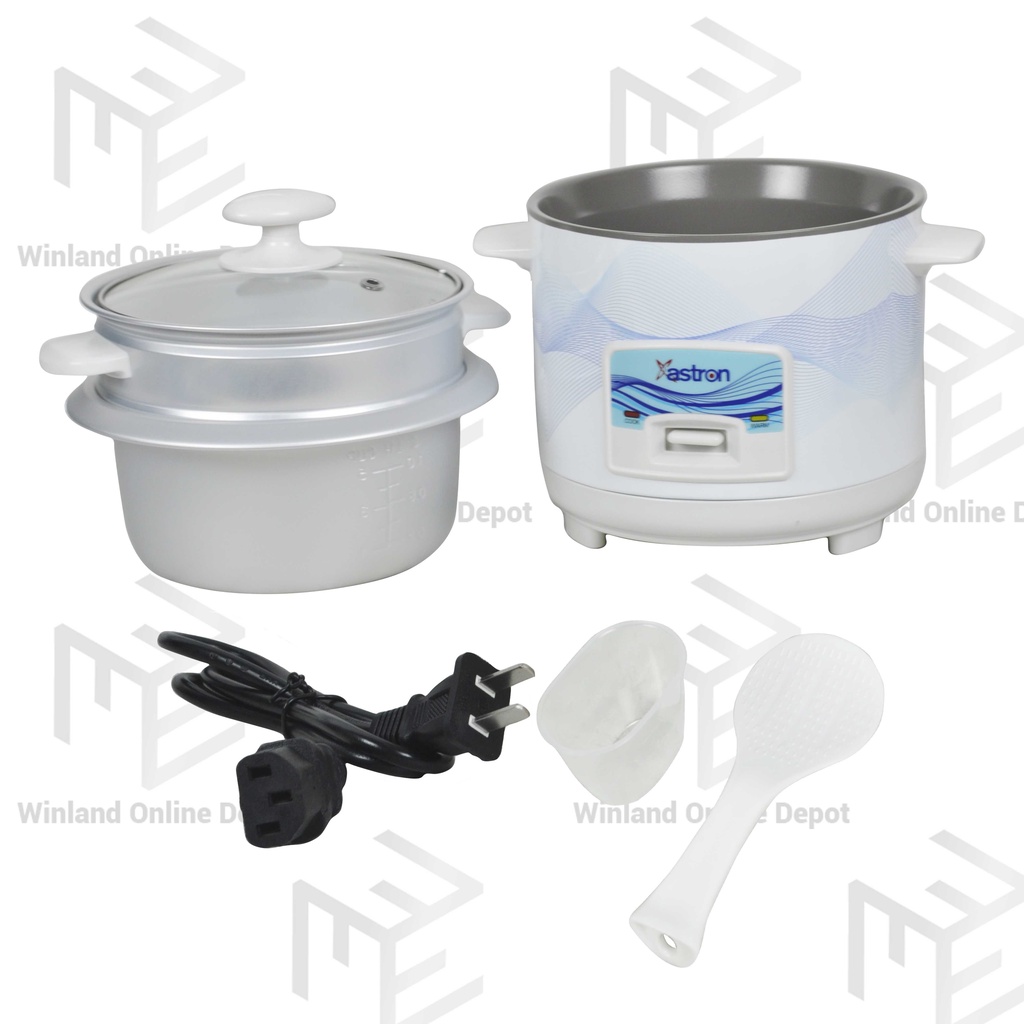 ASTRON by Winland Glass Rice Cooker with Steamer AntiRust Double Wall