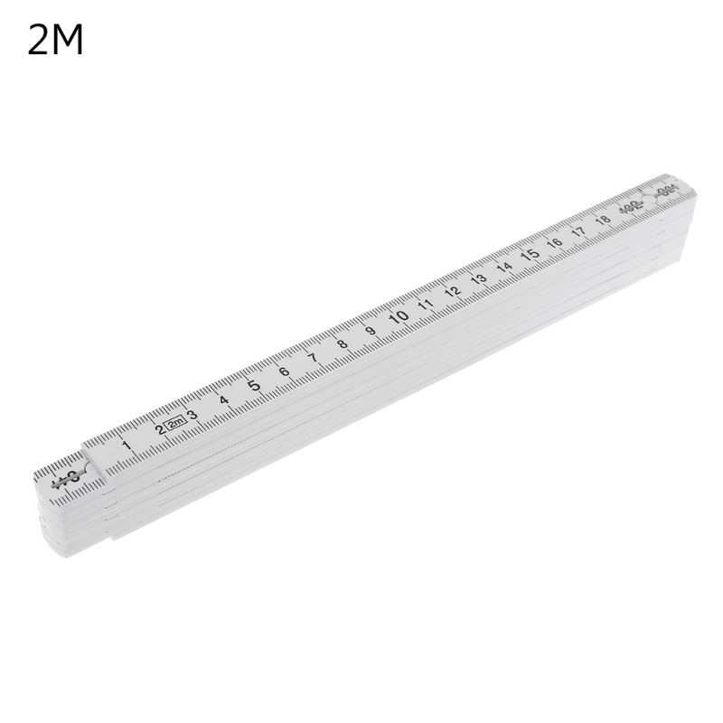 Folding Meter Stick with 10 Lock Joints Plastic Foldable Ruler for