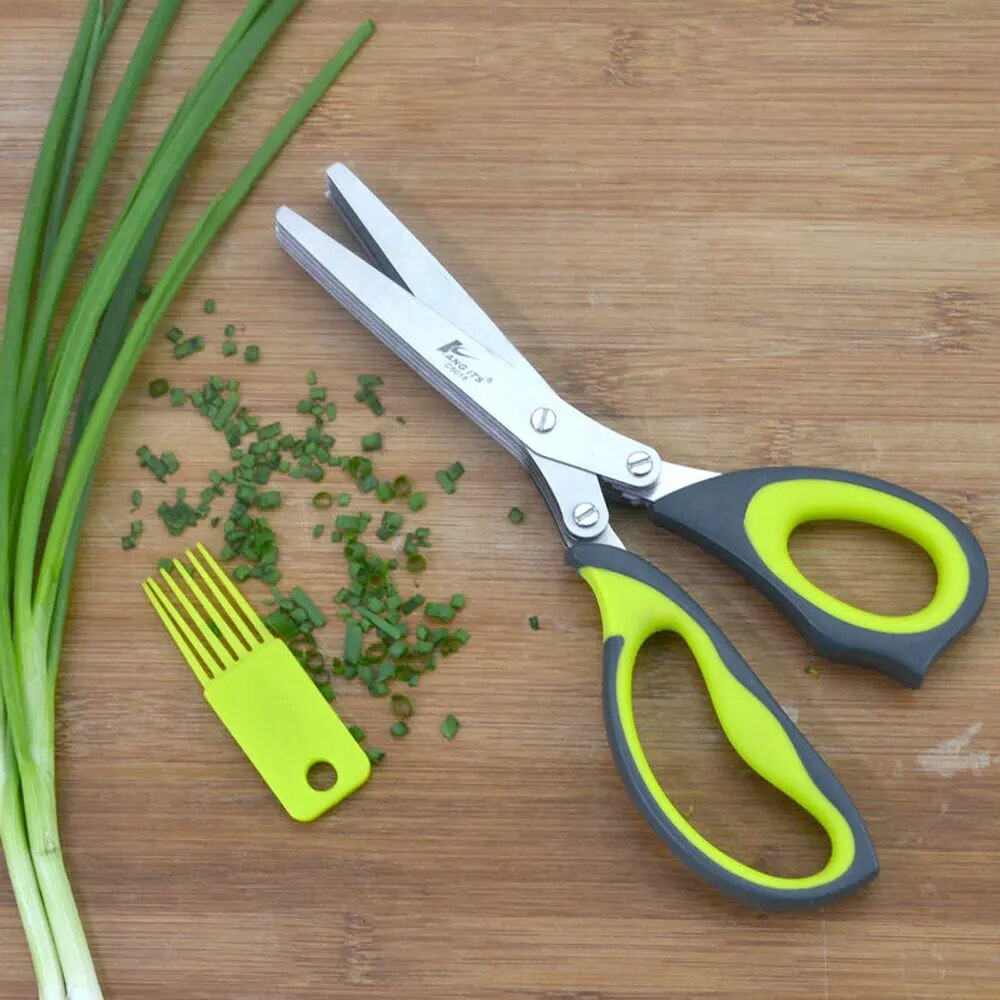 ♥Stainless Steel Kitchen Scissors Muti Layers Large Size Scallion ...