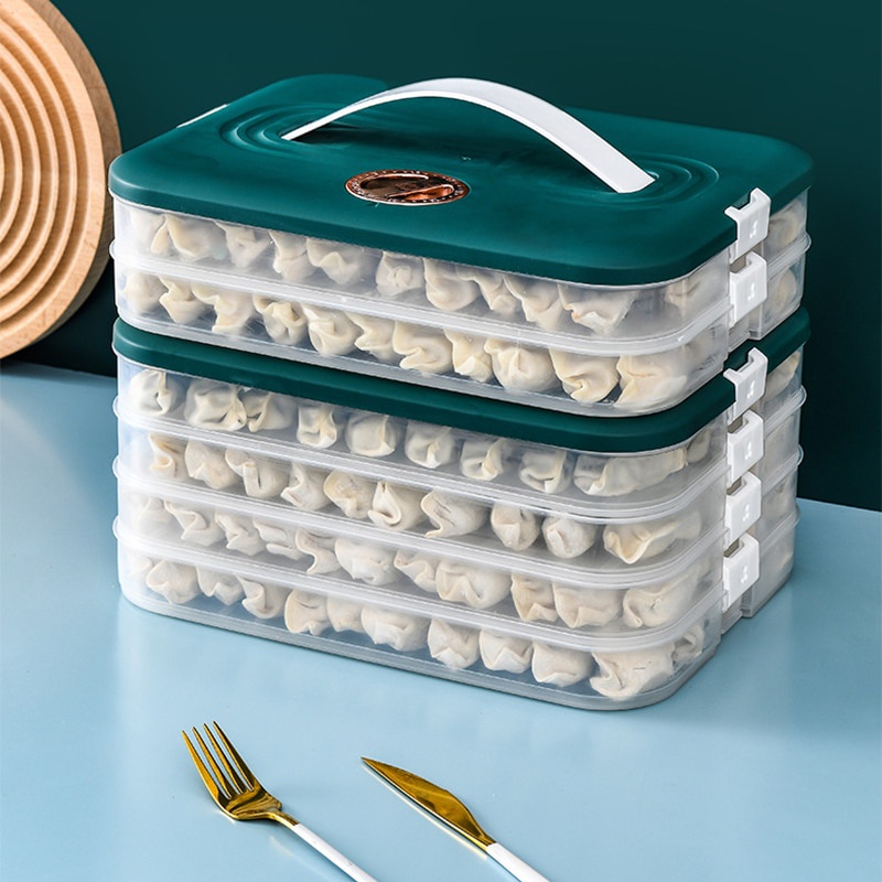 】1-4 Layer Dumplings Box Dumplings Storage Box Refrigerator Dumpling ...