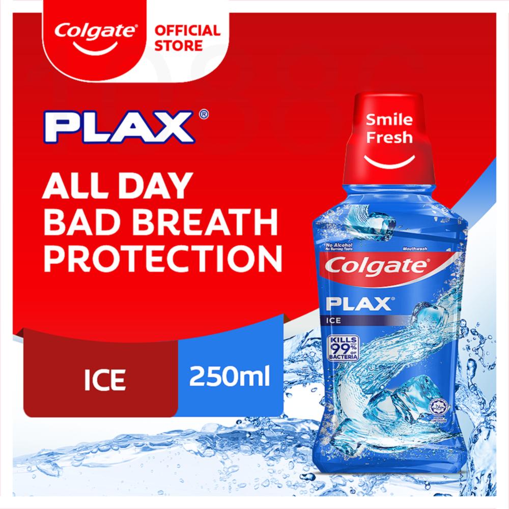 K845 Colgate Plax Antibacterial Mouthwash Ice Intense Flavor 250ml
