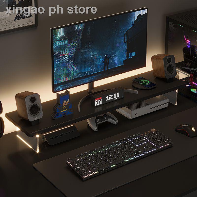 Computer monitor elevated acrylic desktop adjustable storage rack ...