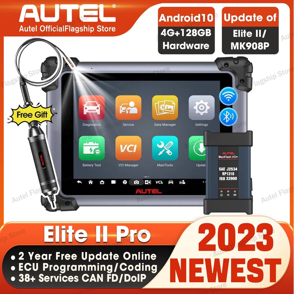 ღAutel Maxisys Elite II Pro Advanced Diagnostics Tool J2534 ECU Coding ...