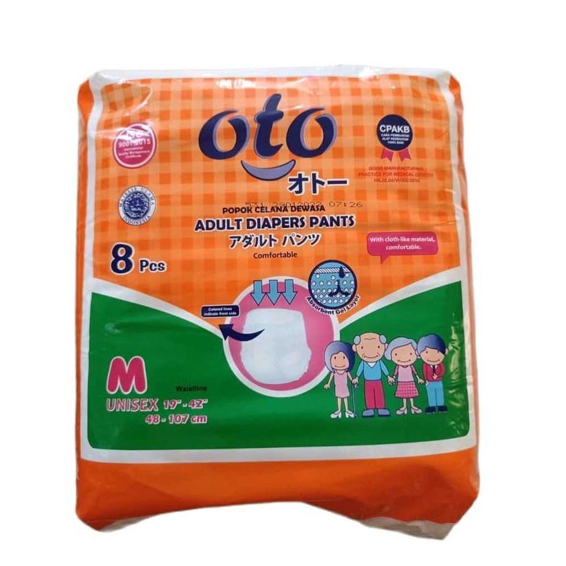 Oto Adult Diaper Pull Ups Medium 1pack 8pcs Pack Shopee Philippines