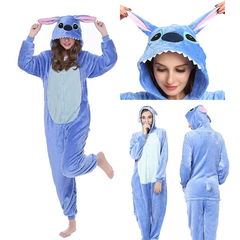 Lilo Stitch Cosplay Costume Disney Stitch Pajamas for Adults Animal