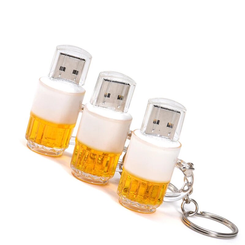 ☾Beer Mugs USB 2.0 Flash Drive Portable With Key Chain Pen Drive ...