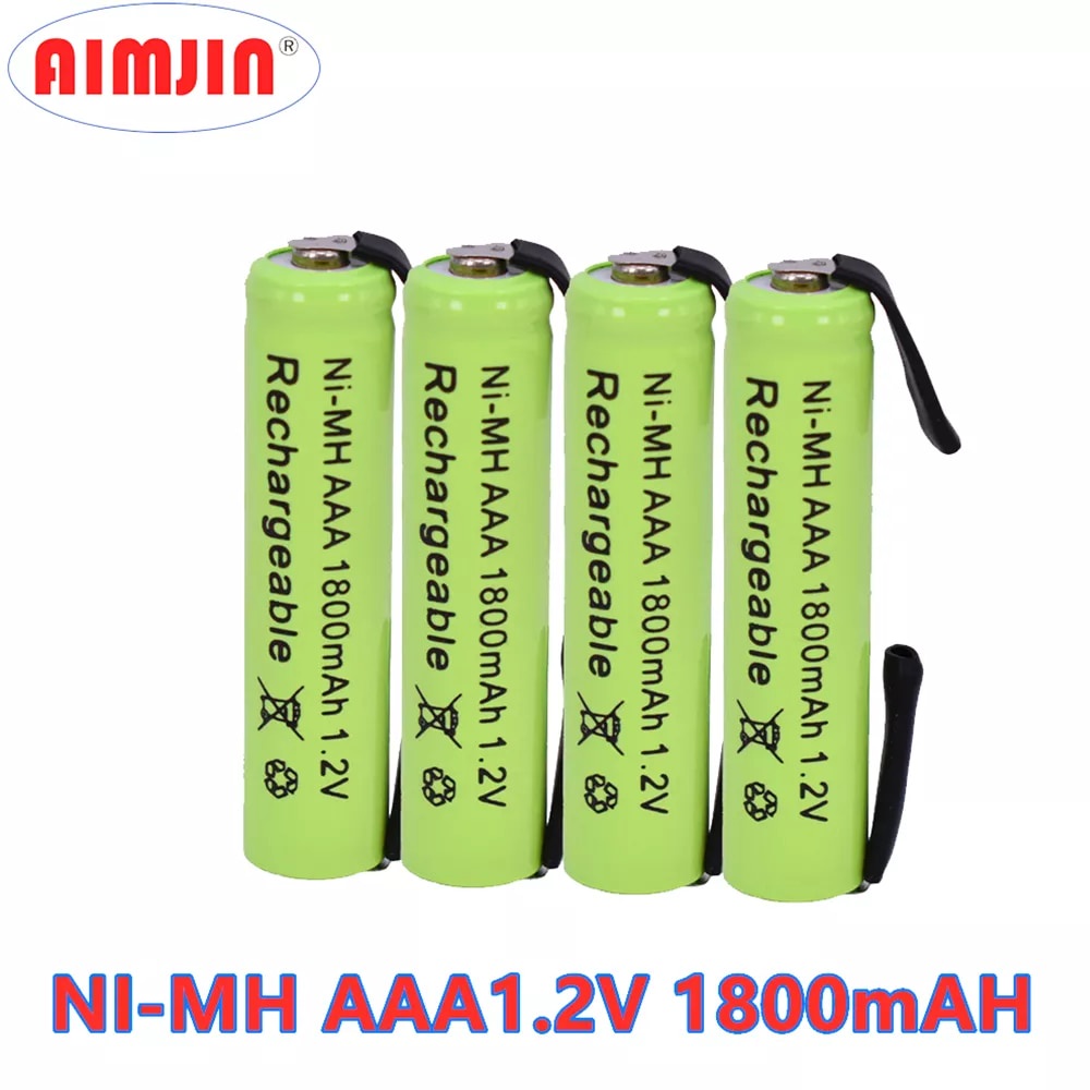 ☊1.2V 1800mah Ni-Mh AAA Rechargeable Battery Cell, with Solder Tabs for ...