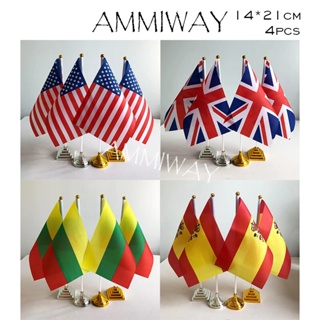 ☂AMMIWAY 14x21cm 4pcs Palestine Kurdish National Country Desk Flags and ...