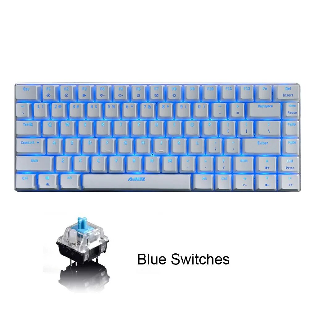 Gaming Keyboard AK33 Mechanical Keyboard Blue Black Switch 82-Keys ...