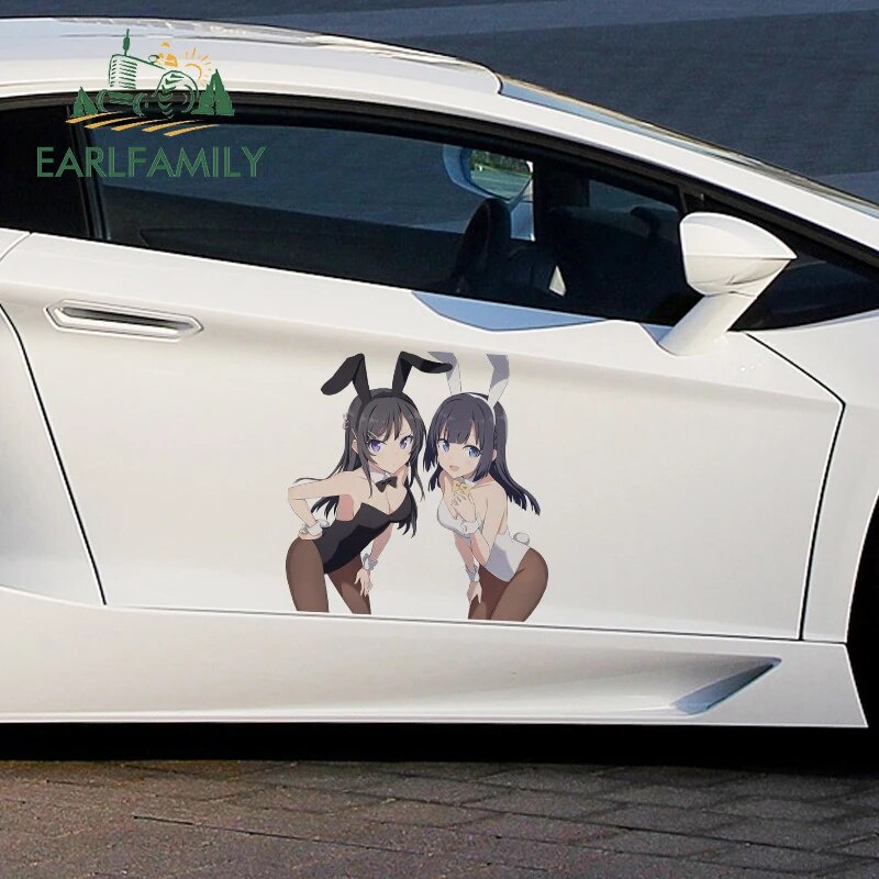 ☬EARLFAMILY 43cm x 43cm For Sakurajima Mai Car Stickers Anime Funny Car ...