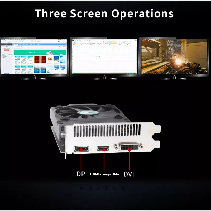 MAXSUN Full New Graphics Card AMD GPU Radeon RX 550 Transformers 4G ...