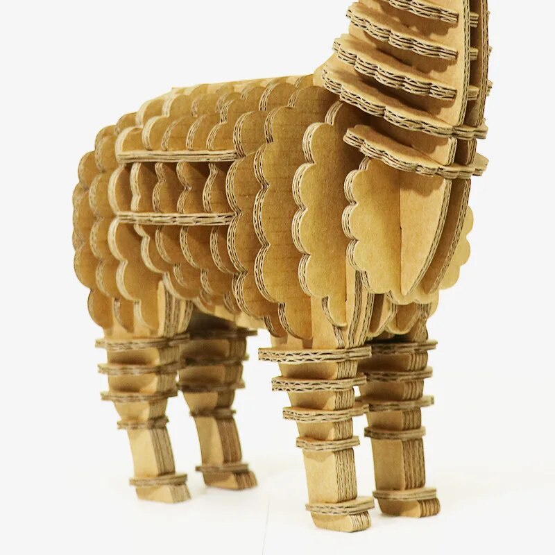 Alpaca DIY Animal Assembly Paper Crafts Puzzle Fun Education Cognitive ...