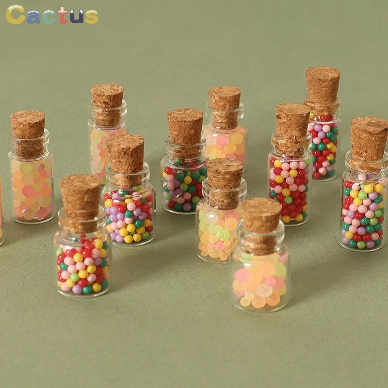 ☁2Pcs 1/12 Dollhouse Colored Candy Glass Jar Dollhouse Miniature ...