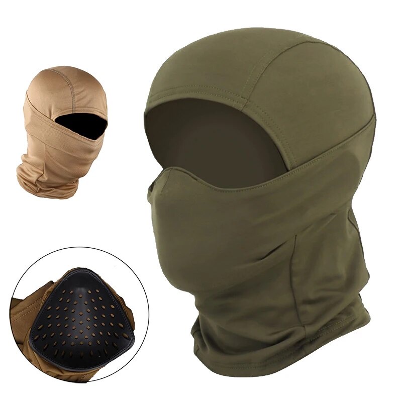 Tactical Mask Outdoor Balaclava Head Mask Silicone Half Mask Windproof ...